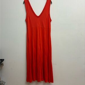 Maeve Orange Sleeveless V-Neck Sundress